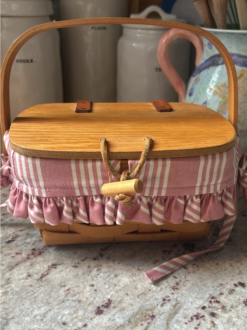 VTG Longaberger Child’s Basket Purse w/ Dusty Rose Liner - 1998 Vintage